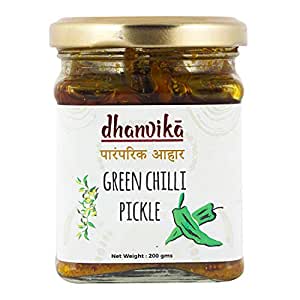 Dhanvika Paramparik Aahar Green Chilli Pickle 200 gms