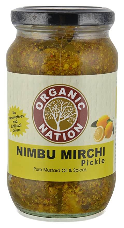 ORGANIC NATION  NIMBU MIRCHI 400gm  PICKLE