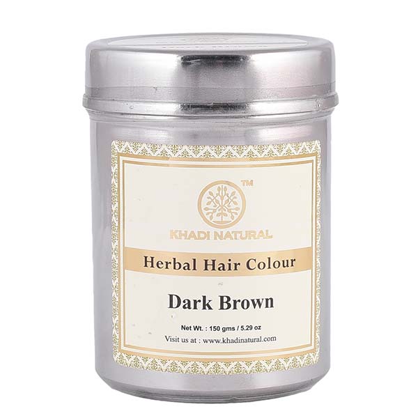 KHADI NATURAL HERBAL HAIR COLOUR DARK BROWN 150G