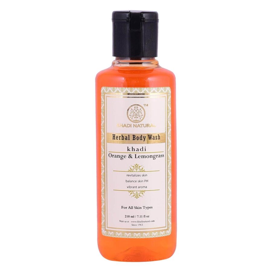 KHADI NATURAL ORANGE AND LEMONGRASS BODY WASH 210ML